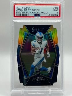2021 Select Amon-Ra St. Brown Die-Cut Black/Gold Prizm