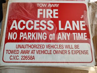 Fire Access TowAway Signs