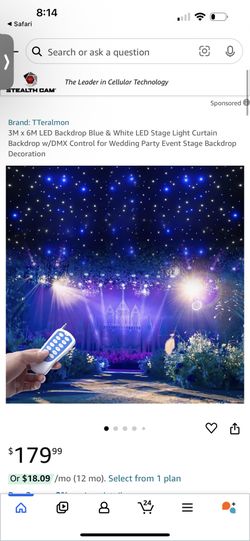 New Brand new 3m x 6m LED star curtain backdrop with blue and white LED lights and DMX 