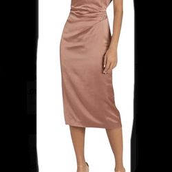 Reiss One Shoulder Satin Dress