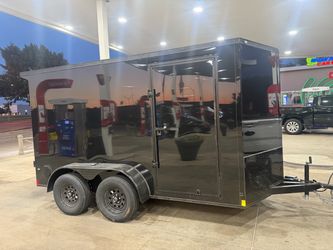 6x12 TA Black Enclosed Cargo Trailer Tandem Axle