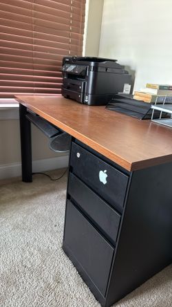 Office Desk With Cabinets.