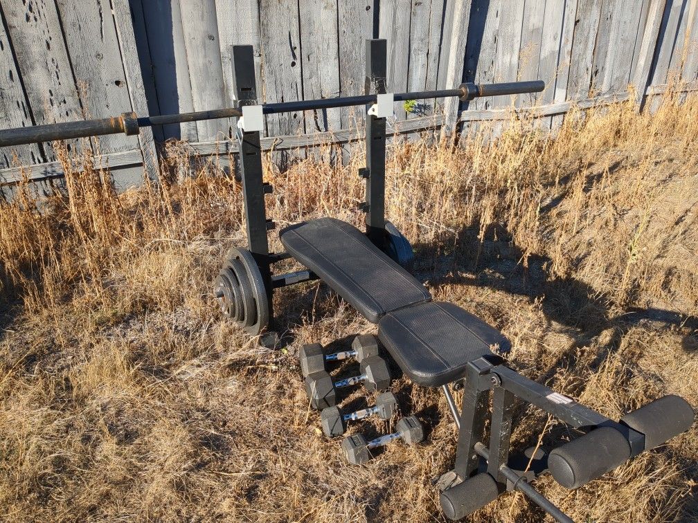 Weight Bench And Weights