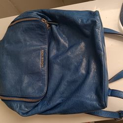 MICHAEL KORS BLU  LEATHER  BACKPACK 