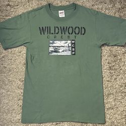 Anvil Men’s S Green Crew Neck Wildwood Crest New Jersey Short Sleeve T-Shirt