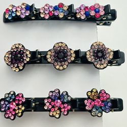 Braided Hair Clips for Women, Sparkling Crystal Stone Easily Braided Hair Clips Hair Accessories Clips #0001