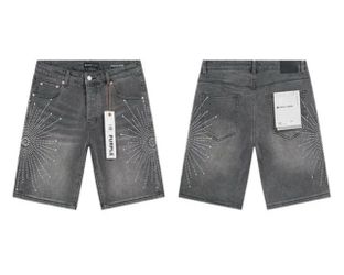 Size 38 New Purple Brand Denim Shorts with Crystal Embellishments