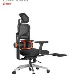 Newtrall NT002 Ergonomic Office Chair with Footrest - 4D Armrest Recliner Chair - Black