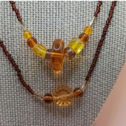 Vintage Amber Beaded Necklace