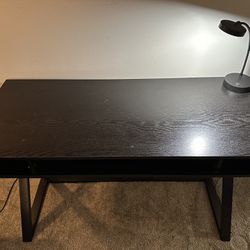 Black Steel Frame Desk With Storage