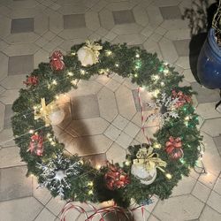 Christmas Wreath With Light 50 Inches