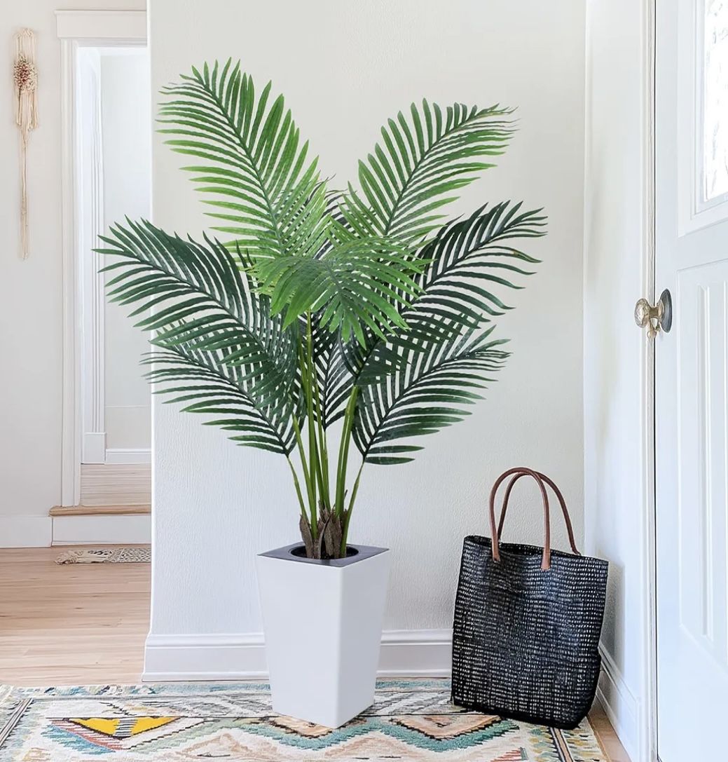 New In The Box 63” Tall Fake Artificial Tree Decor Plant Palm Tree With White Nice Luxury Base