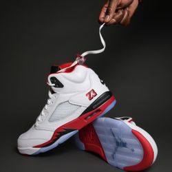 Jordan 5 Retro Fire Red Black Tongue (2025) (All Sizes) Dead stock But Now 100% authentic 