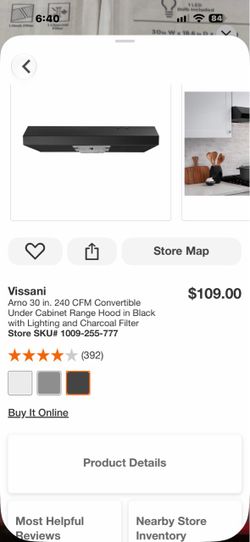 Vissani Arno 30 in. 240 CFM Convertible Under Cabinet Range Hood in Black with Lighting and Charcoal Filter