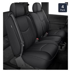 AOMSAZTO Car Seat Cover for Chevy Silverado/GMC Sierra 1500 (1(contact info removed)) - Full Set Black Seat Covers