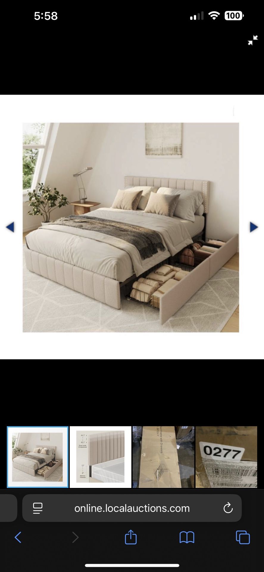 Queen Size Bed Frame, Headboard, Box Spring