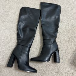 Black Thigh High Boots