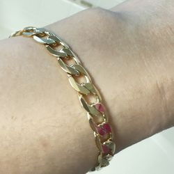 14k Gold Plated Cuban Link Bracelet 