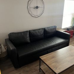 Black Leather Couch/Futon