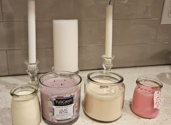 Candle & Glass Holder Collection (Pillar & Taper) & Scented Jar Candles - Individual or Bundle Discount
