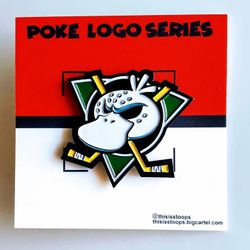 Pokemon Anime Pin Anaheim Mighty Ducks / Psyduck Enamel Pin
