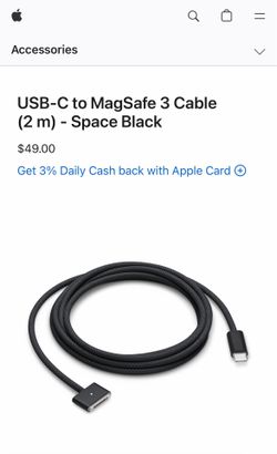 Brand new Apple MagSafe 3 charge cable - Space black