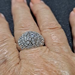 Anillo DE Oro Blanco Laminado CON Zirconia 