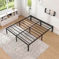 Queen Size Metal Bed Frame Heavy Duty - No Box Spring Needed 