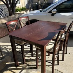 Rectangular High Top Wood Table