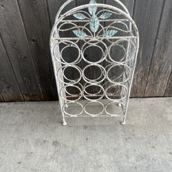 Vintage metal, shabby chic wine rack