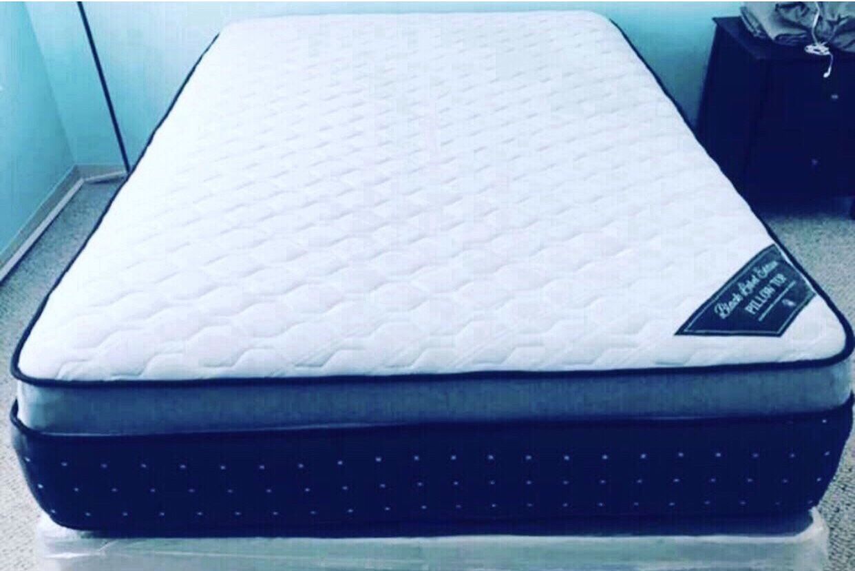Queen Size Mattress Double Pillow Top Medium and FIRM 14”thick Brand New Comfort+Quality WE FINANCE Delivery Available to all cities.( price 349.00