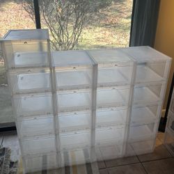 21 Drop Front Clear Shoe Boxes - Container Store