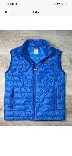 Patagonia puffer vest size small blue