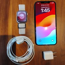iPhone 12 Pro Max (128GB) + Apple Watch Series 9 (WiFi, 45mm) – Bundle