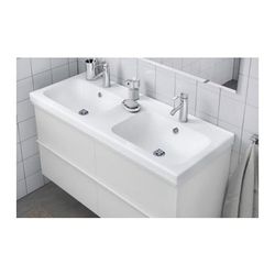 New IKEA ODENSVIK Double Bowl Bathroom Vanity Sink Top (White)