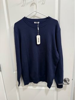 Coofandy navy blue men crewneck sweater in size XL