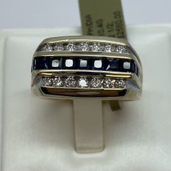 14K Saph/Dia Ring 