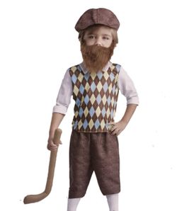3-4T lil bearded boys golfer costume