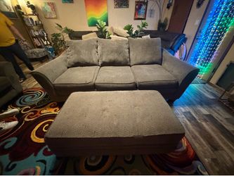 Gray Sofa, Loveseat & Oversized Ottoman Set