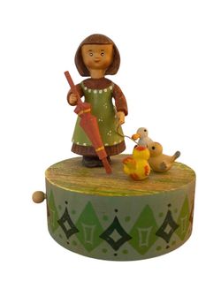 Vintage Italian Anri Hand-Painted Wooden Music Figurine