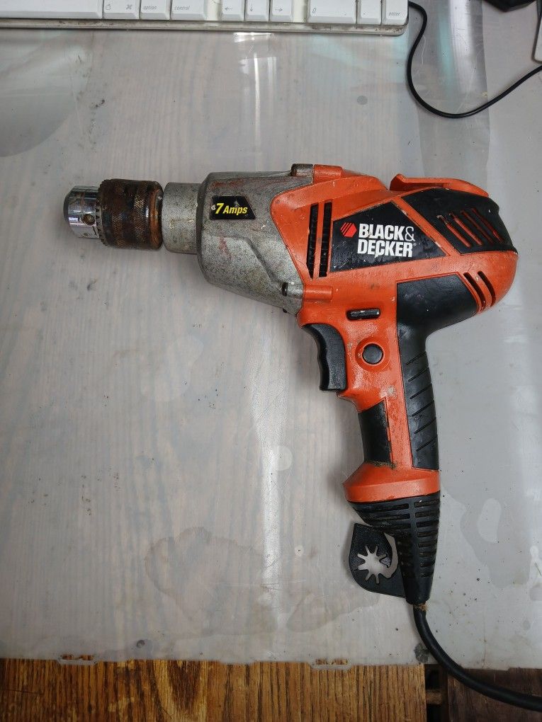 Black And Decker 7 Amp Corded Power Drill - $40