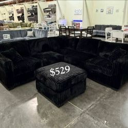 Fur-like Jumbo Corduroy Sectional Sofa Couches Brand New ‼️(No Tax)