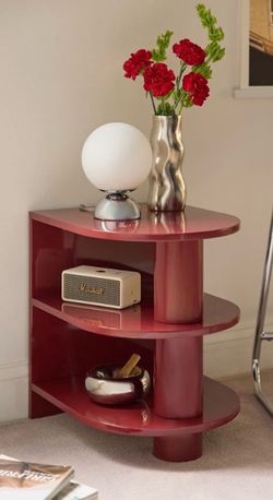 Cam Lacquered 3-Tier Storage Side Table