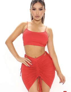 Fashion Nova Two Piece Matching Set Skirt Crop Top New With Tags 