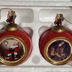 Rare Christmas Classics 16 Norman Rockwell Heirloom Porcelain Ornaments Bradford