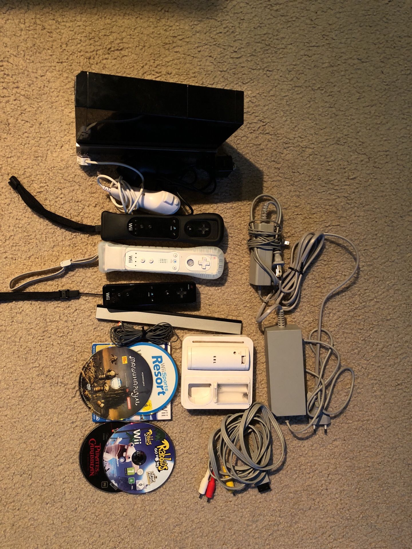 Wii console, accessories and games