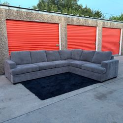 Gray L-Shaped Sectional Couch -FREE DELIVERY!