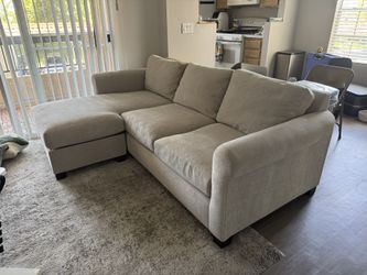 Crate and Barrel Hayward Rolled Arm Sectional Sofa