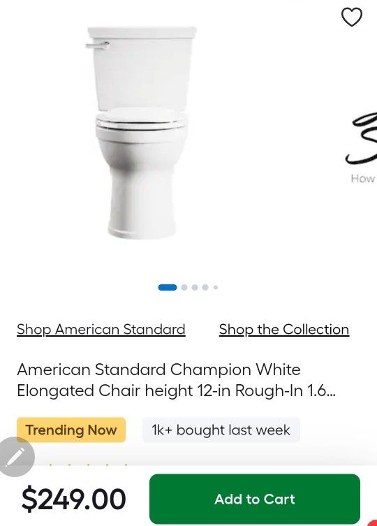 American Standard Champion White Elongated Chair height 12-in Rough-In 1.6 GPF Soft Close 2-piece Toilet