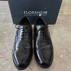 Forsheim Dress Shoes Size 12 D Black Wingtips